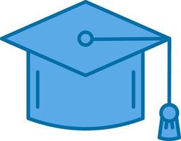 Mortarboard Filled Blue  Icon vector