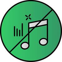 No Music Line Filled Gradient  Icon vector