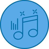 Musical Note Filled Blue  Icon vector