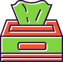 Tissue Box Filled  Icon vector