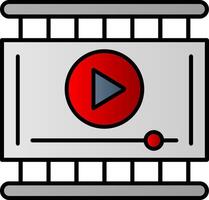 Video Player Line Filled Gradient  Icon vector