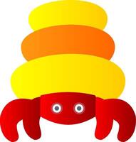 Hermit Crab Flat Gradient  Icon vector