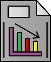 Document Line Filled Gradient  Icon vector
