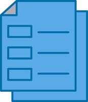 Document Filled Blue  Icon vector