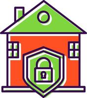 House Protection Filled  Icon vector