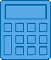 calculadora lleno azul icono vector