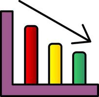 Line chart Line Filled Gradient  Icon vector