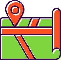 Map Filled  Icon vector