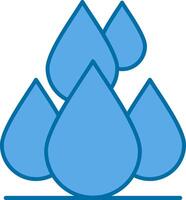 Water Drops Filled Blue  Icon vector