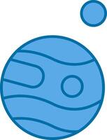Mars With Satellite Filled Blue  Icon vector