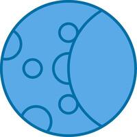 Moon Phase Filled Blue  Icon vector