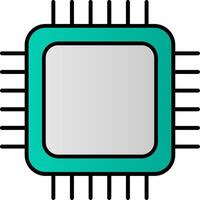 CPU Line Filled Gradient  Icon vector