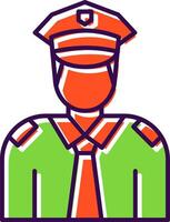 Policeman Filled  Icon vector