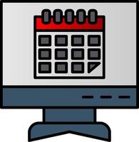 calendario línea lleno degradado icono vector