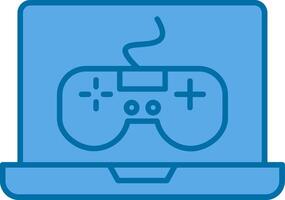 videojuego lleno azul icono vector
