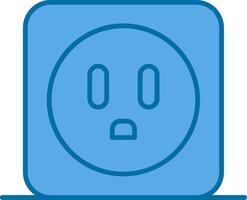 Power Socket Filled Blue  Icon vector