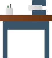 School Desk Flat Gradient  Icon vector