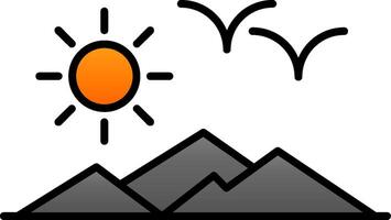Mountain View Line Filled Gradient  Icon vector