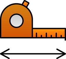 Measurement Line Filled Gradient  Icon vector