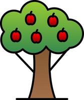 Fruta árbol línea lleno degradado icono vector