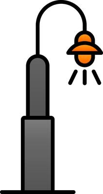 Street Light Line Filled Gradient  Icon