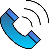 Phone Line Filled Gradient  Icon vector