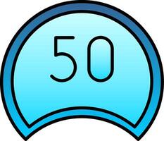 Speed Limit Line Filled Gradient  Icon vector