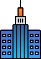 Skycraper Line Filled Gradient  Icon vector