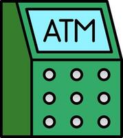 Atm Machine Line Filled Gradient  Icon vector