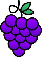 Zinfandel Grapes Line Filled Gradient  Icon vector