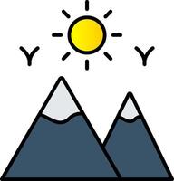 Mountains Line Filled Gradient  Icon vector