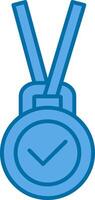 Achievement Filled Blue  Icon vector