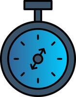 Pocket Watch Line Filled Gradient  Icon vector