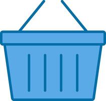 Basket Filled Blue  Icon vector