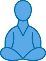 Meditation Filled Blue  Icon vector