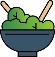 Salad Bowl Line Filled Gradient  Icon vector