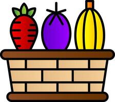 Vegetable Basket Line Filled Gradient  Icon vector