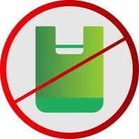 No Plastic Bag Flat Gradient  Icon vector
