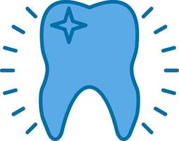 Tooth Filled Blue  Icon vector