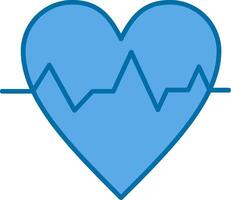Pulse Rate Filled Blue  Icon vector