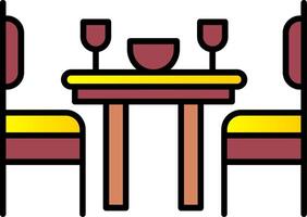 Dining Room Line Filled Gradient  Icon vector