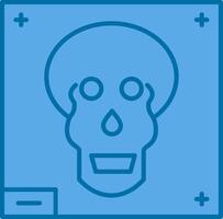 Skull X - ray Filled Blue  Icon vector