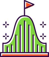 Roller Coaster Filled  Icon vector