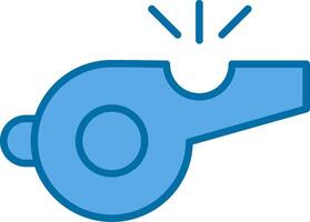 Whistle Filled Blue  Icon vector