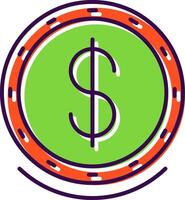 Dollar Symbol Filled  Icon vector