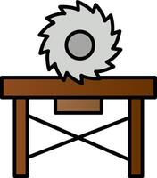 Circular Saw Line Filled Gradient  Icon vector