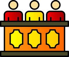 Panel of judges Line Filled Gradient  Icon vector