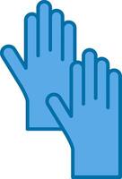 Cleaning Gloves Filled Blue  Icon vector