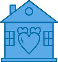 Sweet Home Filled Blue  Icon vector