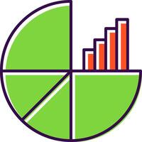 Pie Chart Filled  Icon vector